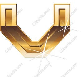 Gold Letter V - Elegant Gold