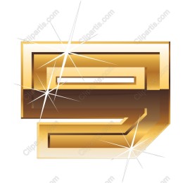 Gold Layered Number 5