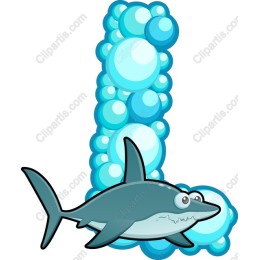 Playful Shark with Bubbles