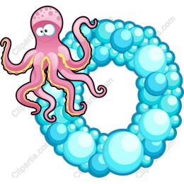 Playful Octopus with Bubbles