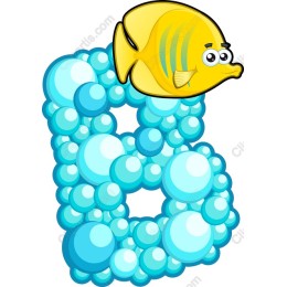 Bubble 'B' Delight with Friendly Fish