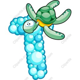 Playful Turtle Bubble - Number 1