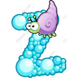 Playful Snail Letter Z