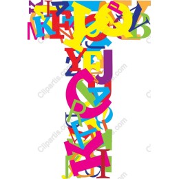 Vibrant Colorful Letter T