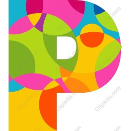 Vibrant Geometric Letter 'P'