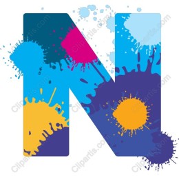 Color Splash Letter N