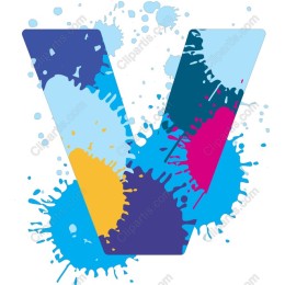 Vibrant Paint Splash Letter V
