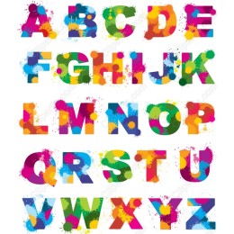 Colorful Splash Alphabet Clipart Set
