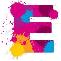 Vibrant Splash Letter E