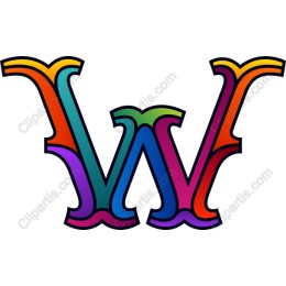 Colorful W Letter
