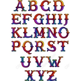 Retro Rainbow Alphabet Set