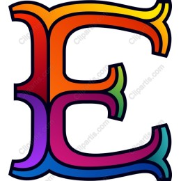 Vibrant Rainbow Letter E