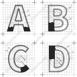 Architectural Letter Set: A, B, C, D
