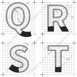  Letters Q, R, S, and T - Modern Set