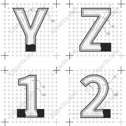 Stylish Sketch Letters and Numbers Collection