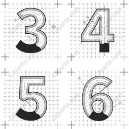 Architectural Blueprint Numbers Set (3, 4, 5, 6)