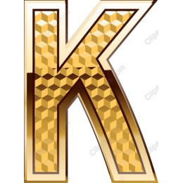 Golden Honeycomb Letter K