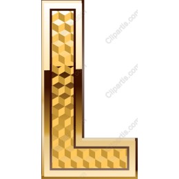 Golden 3D Letter L