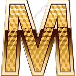 Golden Honeycomb Letter M