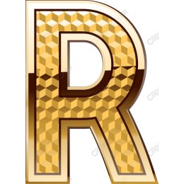 Gold Hexagonal Letter R