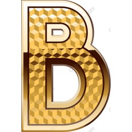 3D Gold Honeycomb Letter B