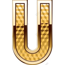 Golden Hexagon Letter U