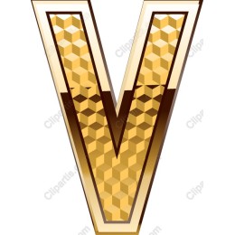 Gold Honeycomb Letter V
