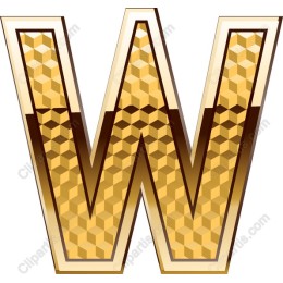 3D Golden Letter W