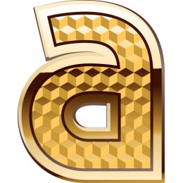 3D Gold Honeycomb Letter A