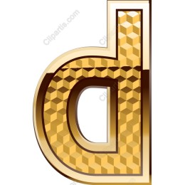 Luxurious 3D Golden Letter d