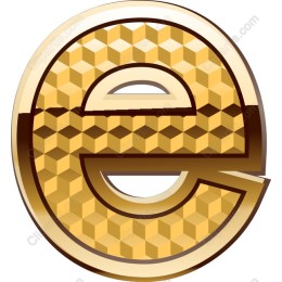 3D Hexagonal Letter 'e' with Honeycomb Texture