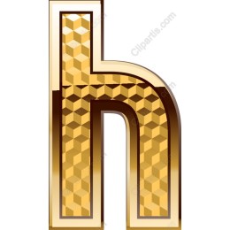 Gold Letter 'H' 3D