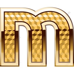 Gold Honeycomb Letter M