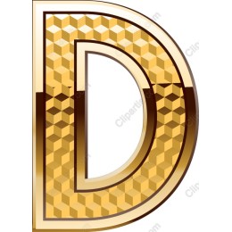 Gold 3D Hexagonal D