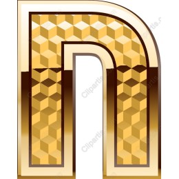 Gold Hexagonal Letter P