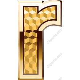 Golden Honeycomb Letter R