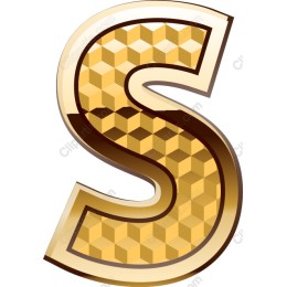 3D Golden Honeycomb Letter
