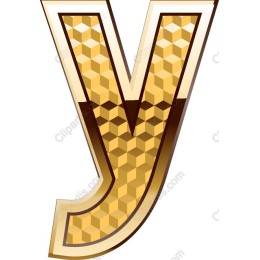 Gold Hexagonal Letter Y