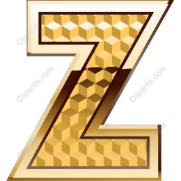 Gold 3D Letter Z