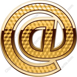 Gold 3D '@' Symbol