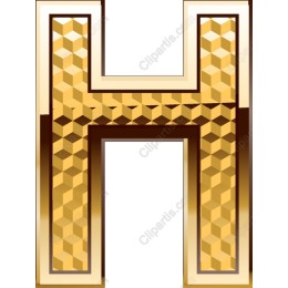 Golden Geometric Letter H
