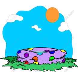 Colorful Polka-Dotted Inflatable Pool