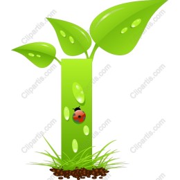 Vibrant Green Plant with Ladybug