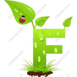 Green Leaf Letter F