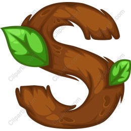 Wooden Letter with Leaves