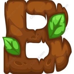 Whimsical Wooden Letter B with Leaves