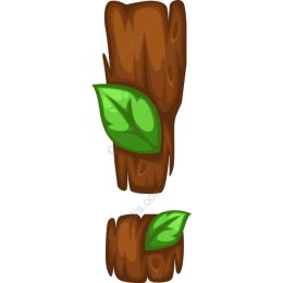 Wooden Log with Leaf