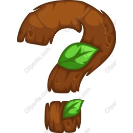 Wooden Question Mark with Leaves