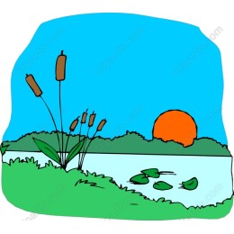 Tranquil Sunset by the Pond