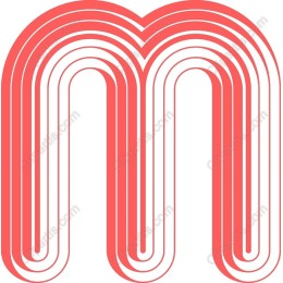 Modern Curved Letter M